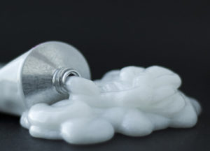 topical cream spilled out