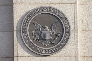 Securities Exchange Commission Logo on Building
