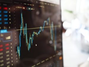 market trading graph with large dip