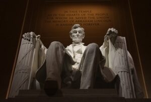 Monument of Abraham Lincoln in Washington DC