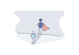 Person Standing and their Shadow Displayed as Superhero