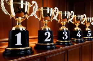 trophies labeled 1 to 5