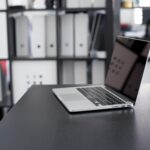 office setup with laptop