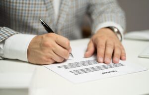 Signing bank document