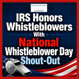 IRS Honors Whistleblowers With National Whistleblower Day Shout-Out